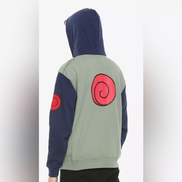 Naruto Shippuden Kakashi Hatake Zip Hoodie Sweatshirt Uzumaki Clan Large - Picture 2 of 14